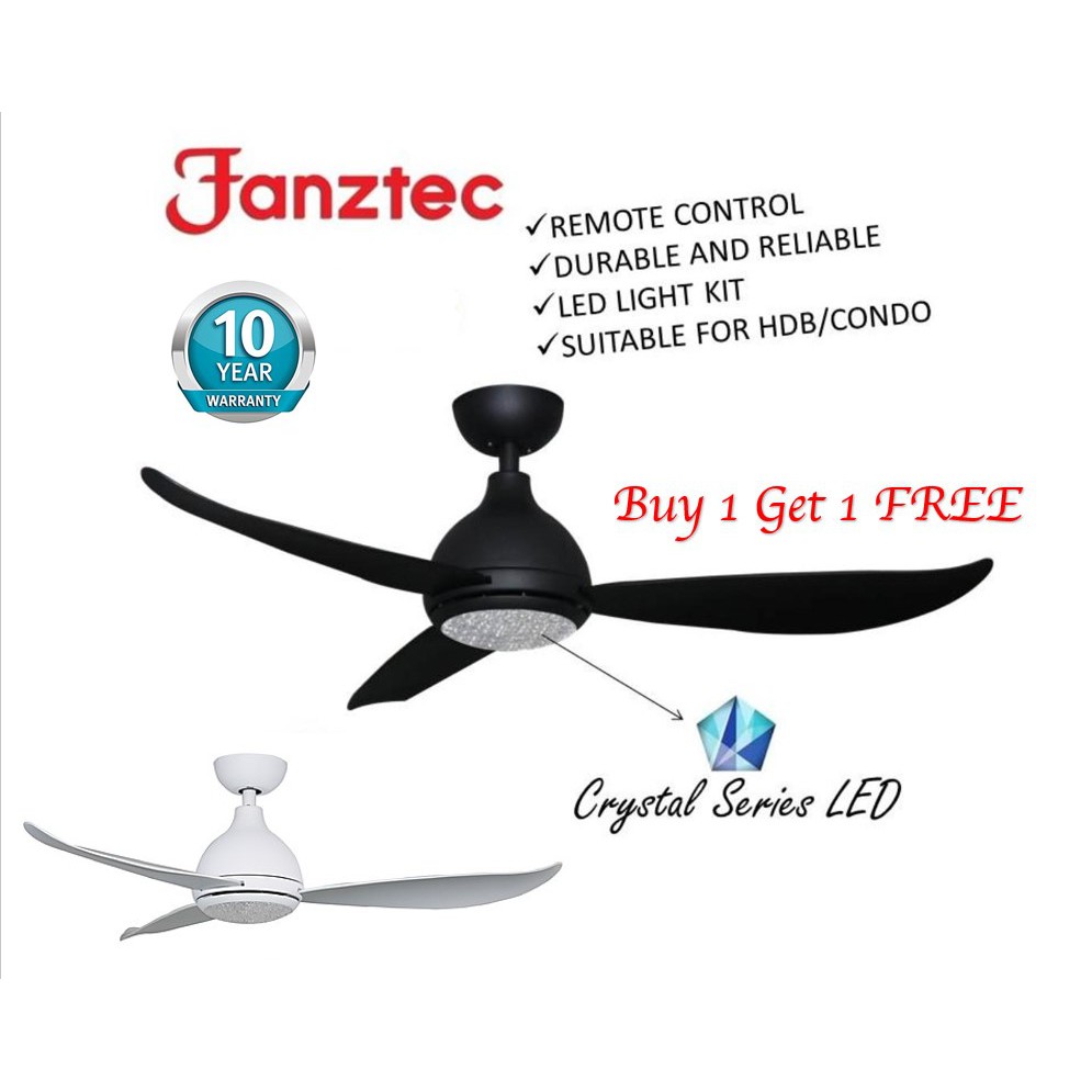 Fanztec 48 Ceiling Fans With Crystal Led Lights Promotion Buy 1 Get 1 Free Singapore