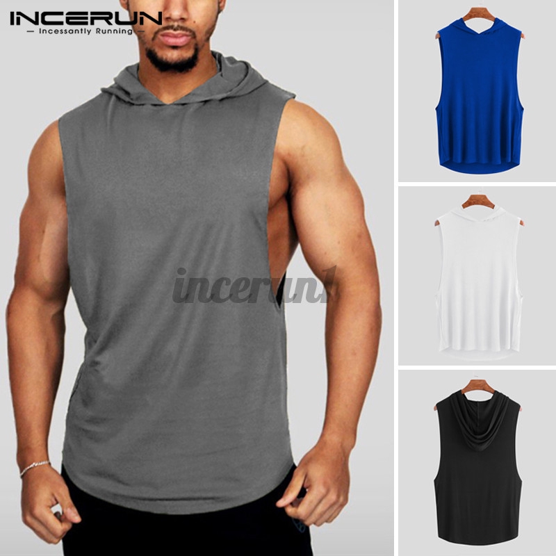 mens hooded muscle tank