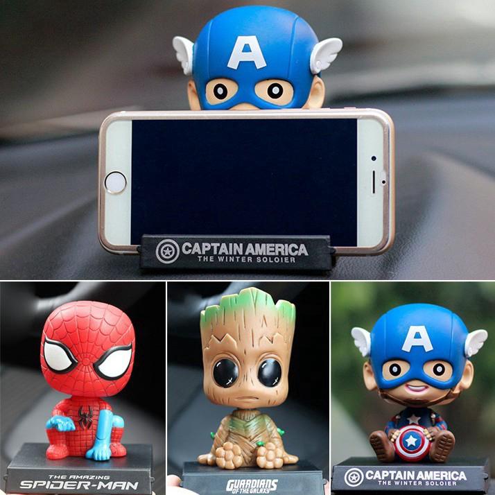 10cm Captain America Car Decoration Creative Cartoon Phone Stand Holder