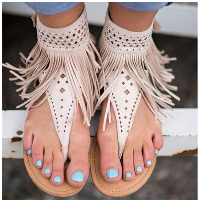 Neue Sandalen Frauen Flache Mit Flip Flops Weibliche Schuhe Casual Sommer Sandalen Quasten Einfache Damen Sandalen Grosse Gr Shopee Singapore