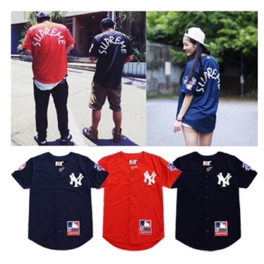 supreme yankees baseball jersey