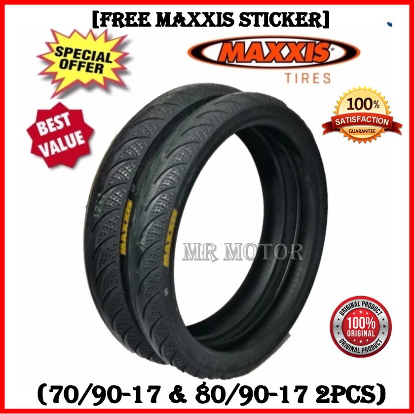 Tayar Tyre Maxxis Diamond Ma 3dn 70 90 17 80 90 17 Tubeless 2pcs 100 Original Shopee Singapore