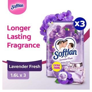 [Bundle of 3] Softlan Anti Wrinkles Lavender Fresh (Purple) Fabric Softener 1.6L Refill