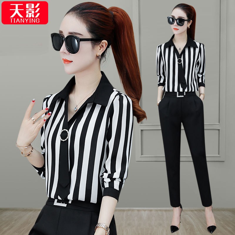 Baju chiffon baru musim panas versi Korea lengan panjang Baju chiffon baru musim panas versi Korea lengan panjang