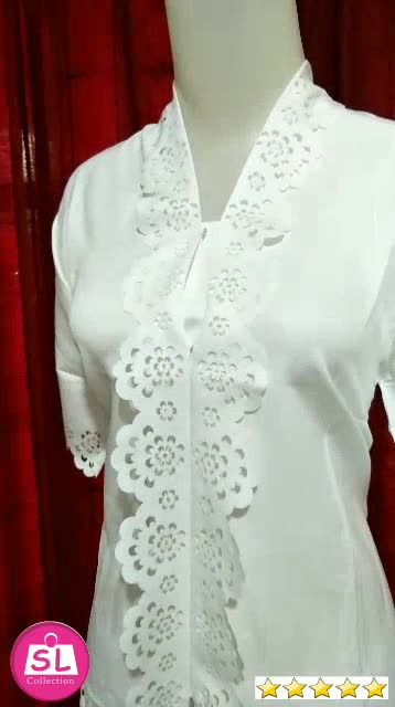 The Latest Modern Red Maroon Kebaya Tops | White | Black ...