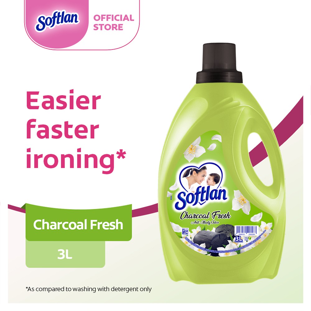 Softlan Anti Wrinkles Charcoal Cupboard Fresh (Green) Fabric Softener 3L Shopee Singapore