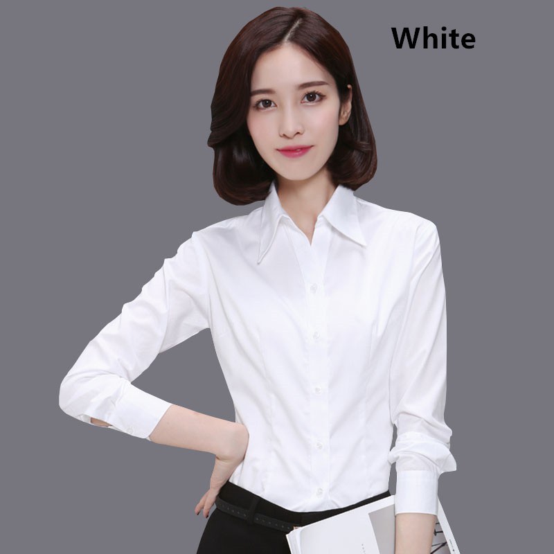 white long sleeve shirt womens formal