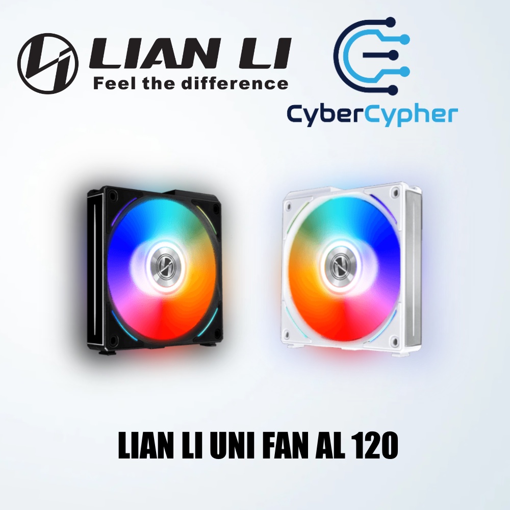 Lian Li Uni Fan AL 120 AL120 (120mm Fan) 3x 12CM (Black/White) (Single ...