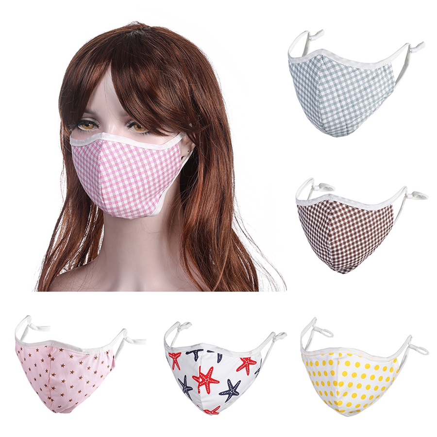 Korean Fashion Cotton Printed Masks For Adults Washable Reusable Mask