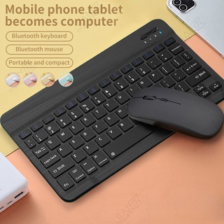 10 inch Wireless Bluetooth Keyboard Wireless Mouse Set Universal Wireless Keyboard Bluetooth Mouse Full Set Rechargeable Silent for Tablet Mobile Phone Laptop