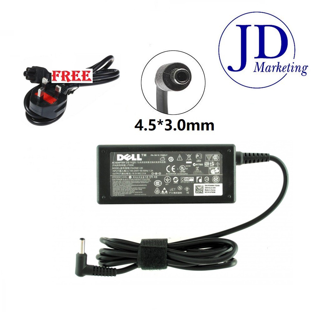 45w 19 5v 2 31a For Dell Inspiron 14 3000 Series Laptop Ac Power Adapter Charger Shopee Singapore