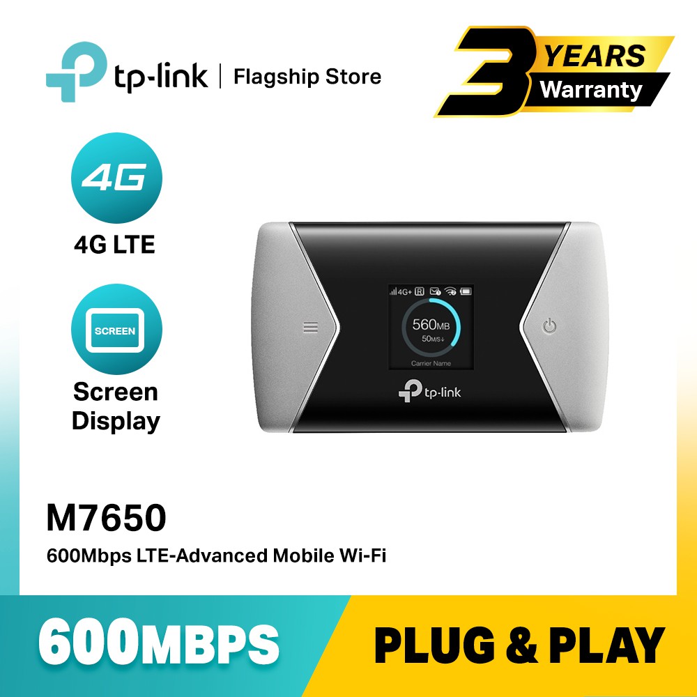TPLINK M7650 600 Mbps 3G/4G LTEAdvanced Mobile Dual Band Travel WiFi