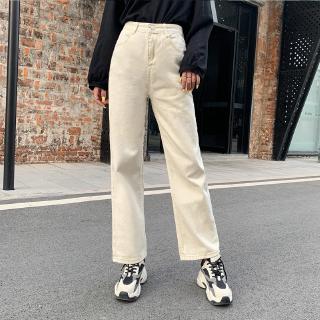Image of women jeans pant Denim Baggy straight cut pants women high waist jeans plus size trousers jeans women plus size korean long pants