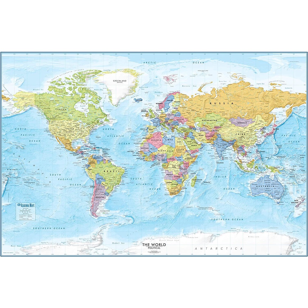 Large World Map Poster x Detailed World Wall Map Wall Map of the World ...