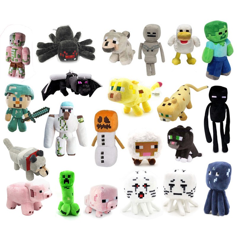 Minecraft Plush Toys Doll Soft Stuffed Enderman Wolf Zombie Spider ...