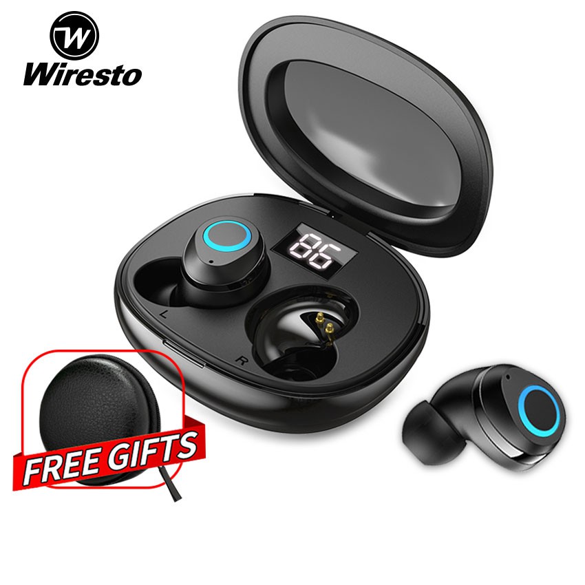wiresto true wireless earbuds mini bluetooth 5.0