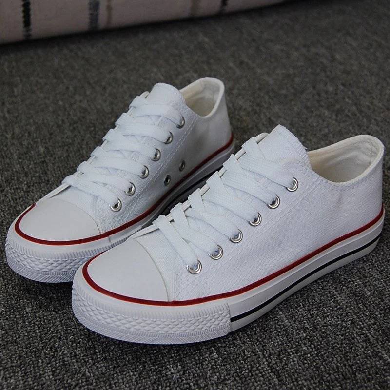 white canvas shoes