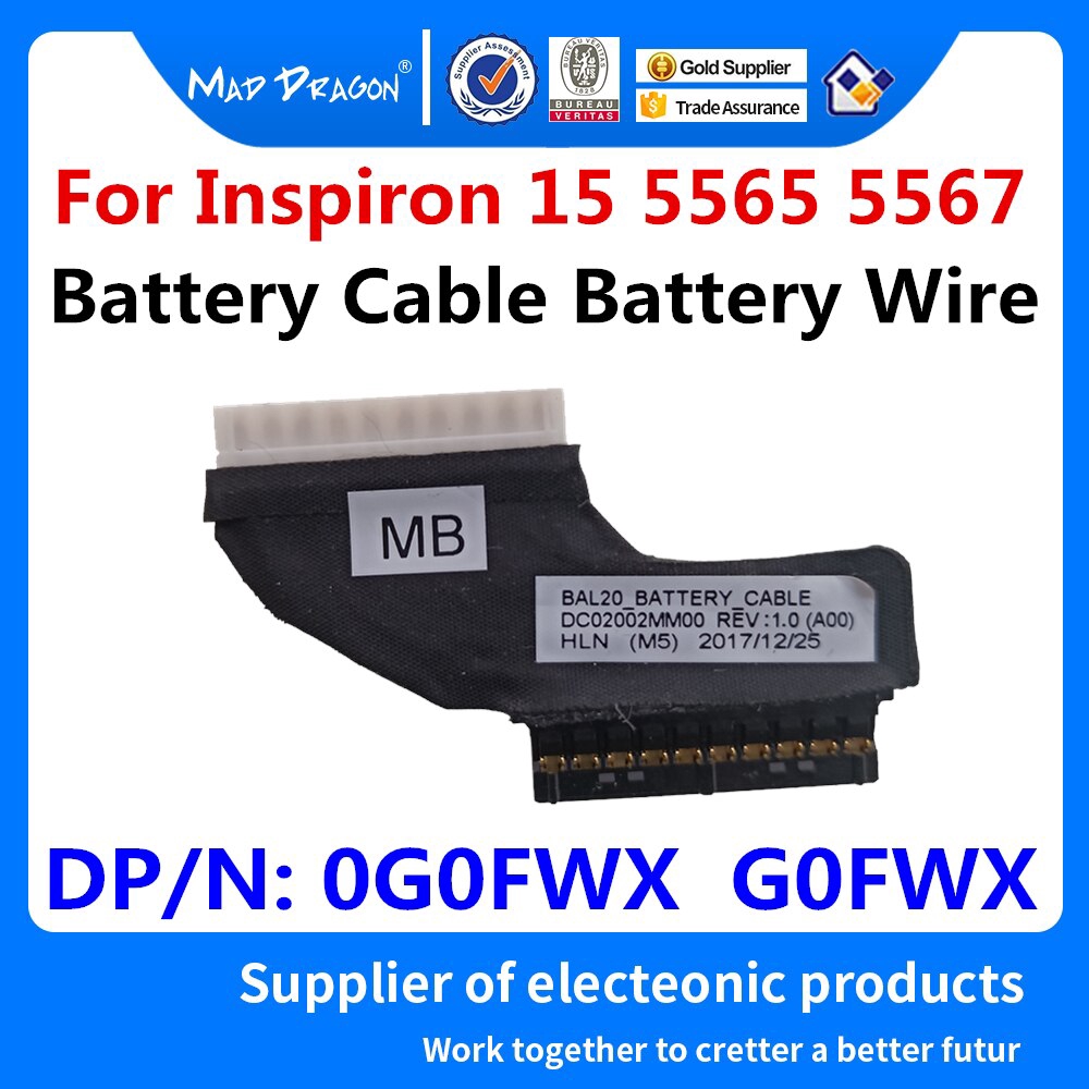 Laptop Battery Cable Battery Wire Dell Inspiron 15 5000 5565 5567 Bal Dc002mm00 0g0fwx G0fwx Shopee Singapore
