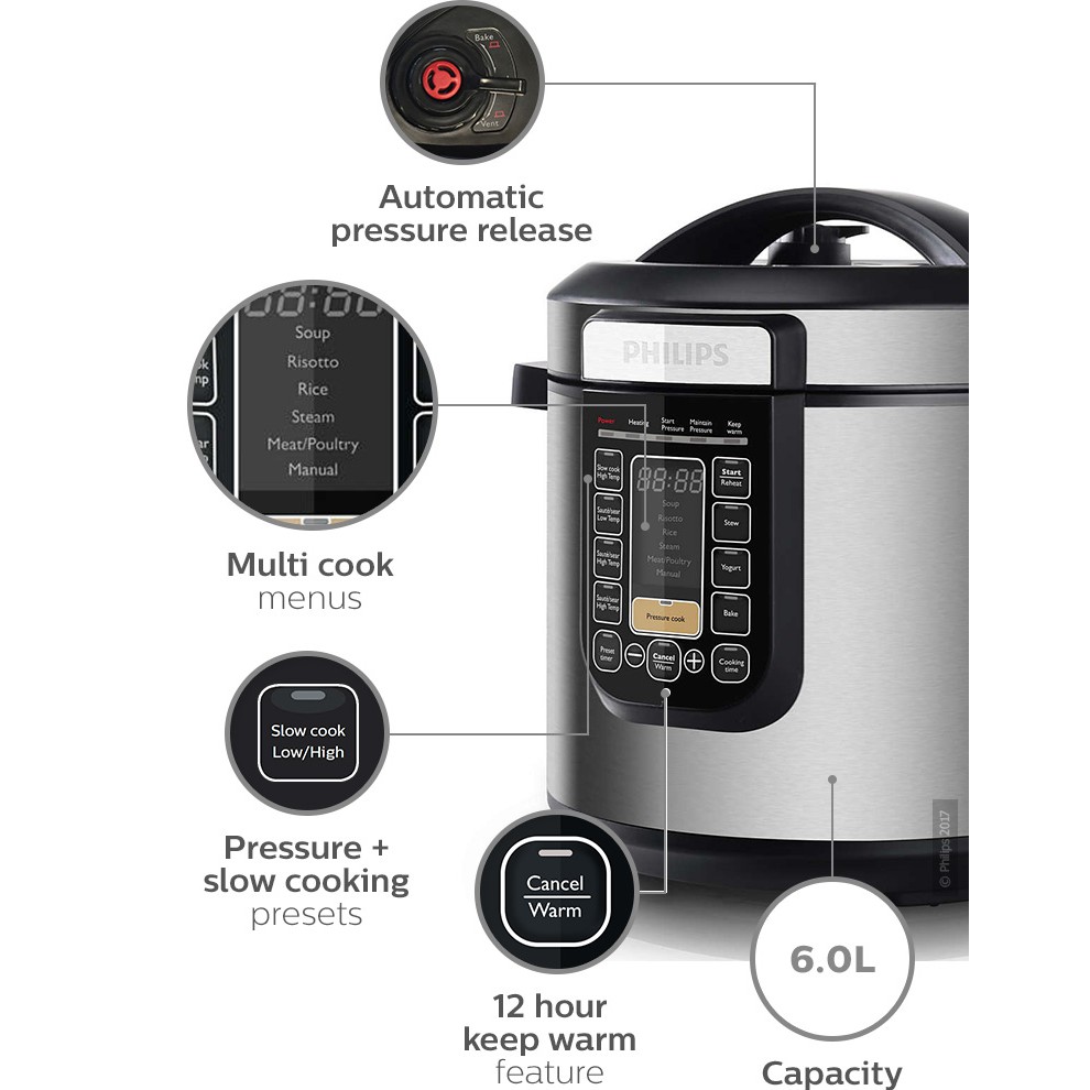 Philips Viva Collection All-In-One Pressure Cooker Digital