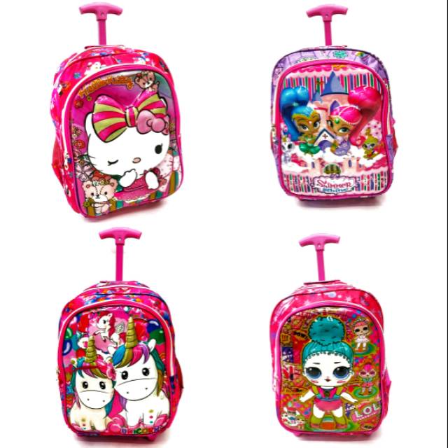 character trolley school bags