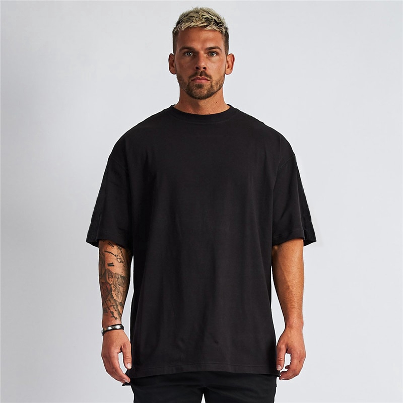 Mens Loose Oversized Fit Short Sleeve Tshirt With Dropped Shoulder