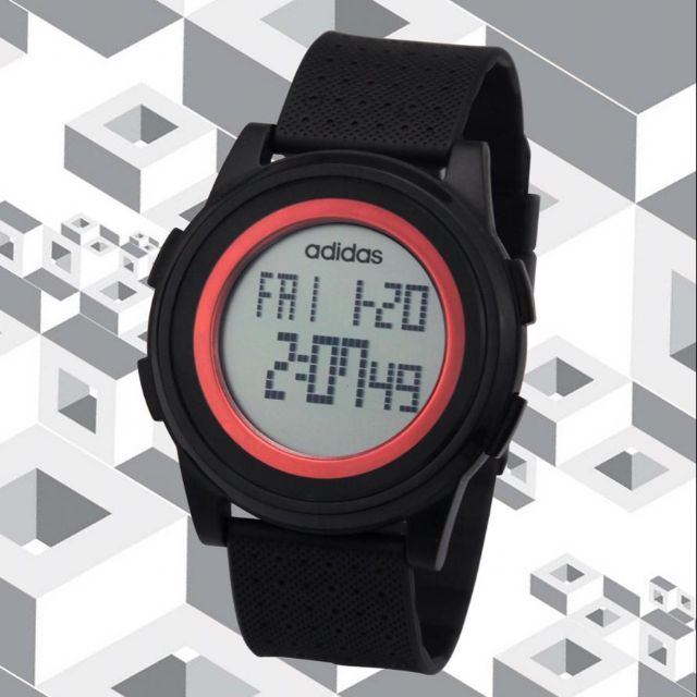 Black Red ADIDAS Digital Sport Watch 