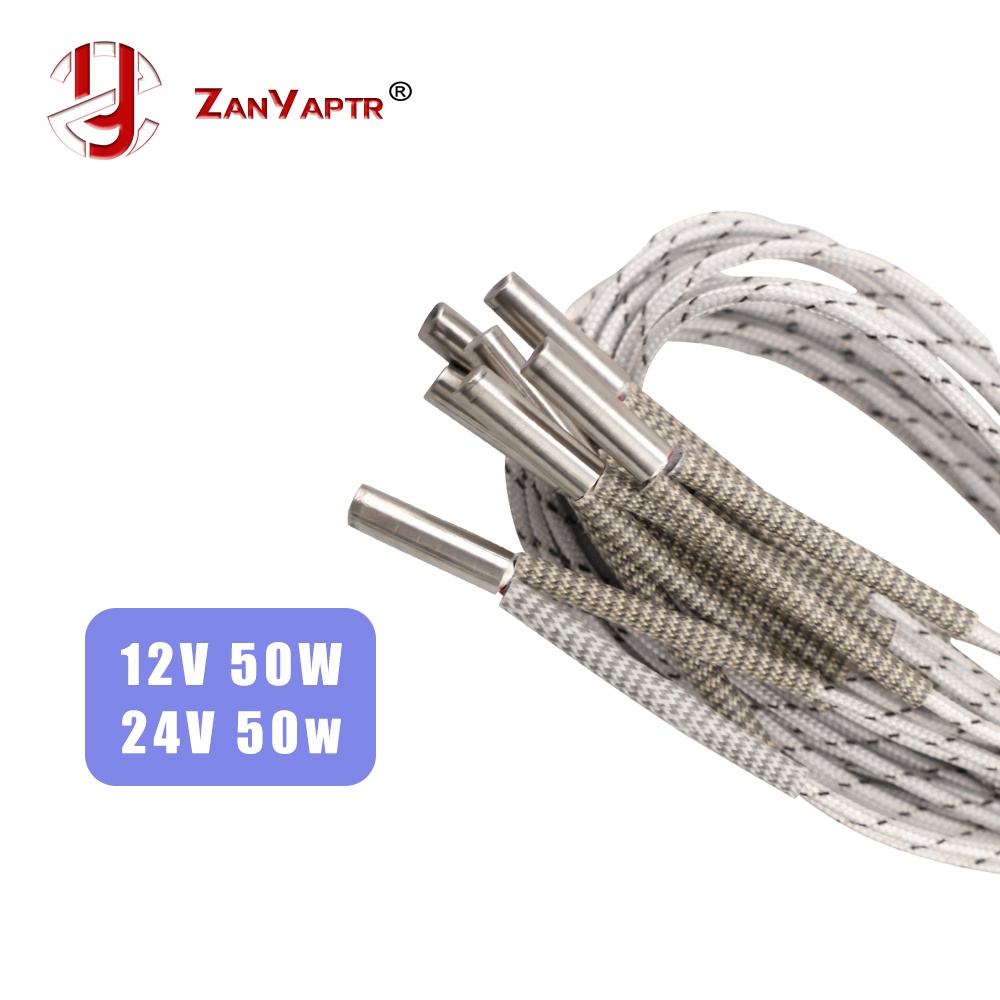 DollaTek 5x Heizpatronen Für 3D-Drucker – 6x20mm, 12V, 50W, Aus Edelstahl, Für V6/J-Head Extruder
