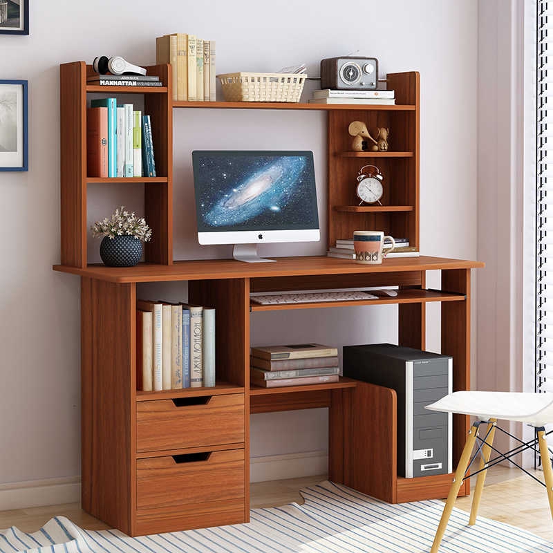 Computer Table With Bookcase Household Bring Bookshelf Desk Group