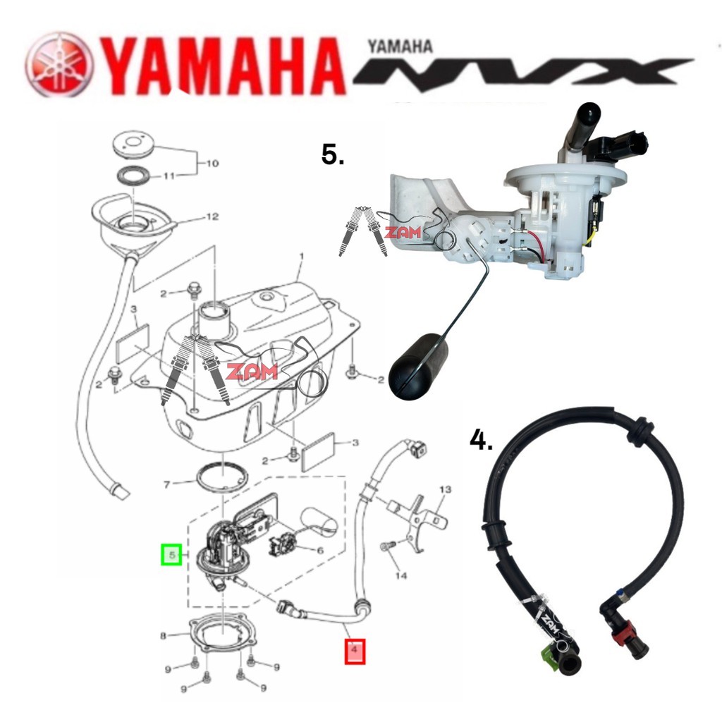 YAMAHA FUEL PUMP PETROL PUMP TANK PAM / FUEL PIPE for NVX 155 / Aerox