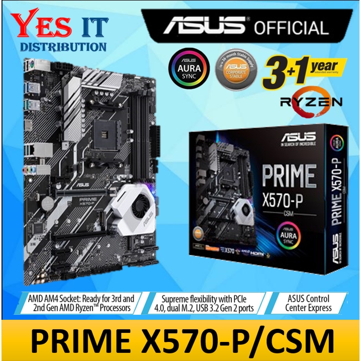 Asus Motherboard Prime X570 P Csm Amd Am4 Atx Motherboard With Pcie 4 0 12 Drmo Shopee Singapore