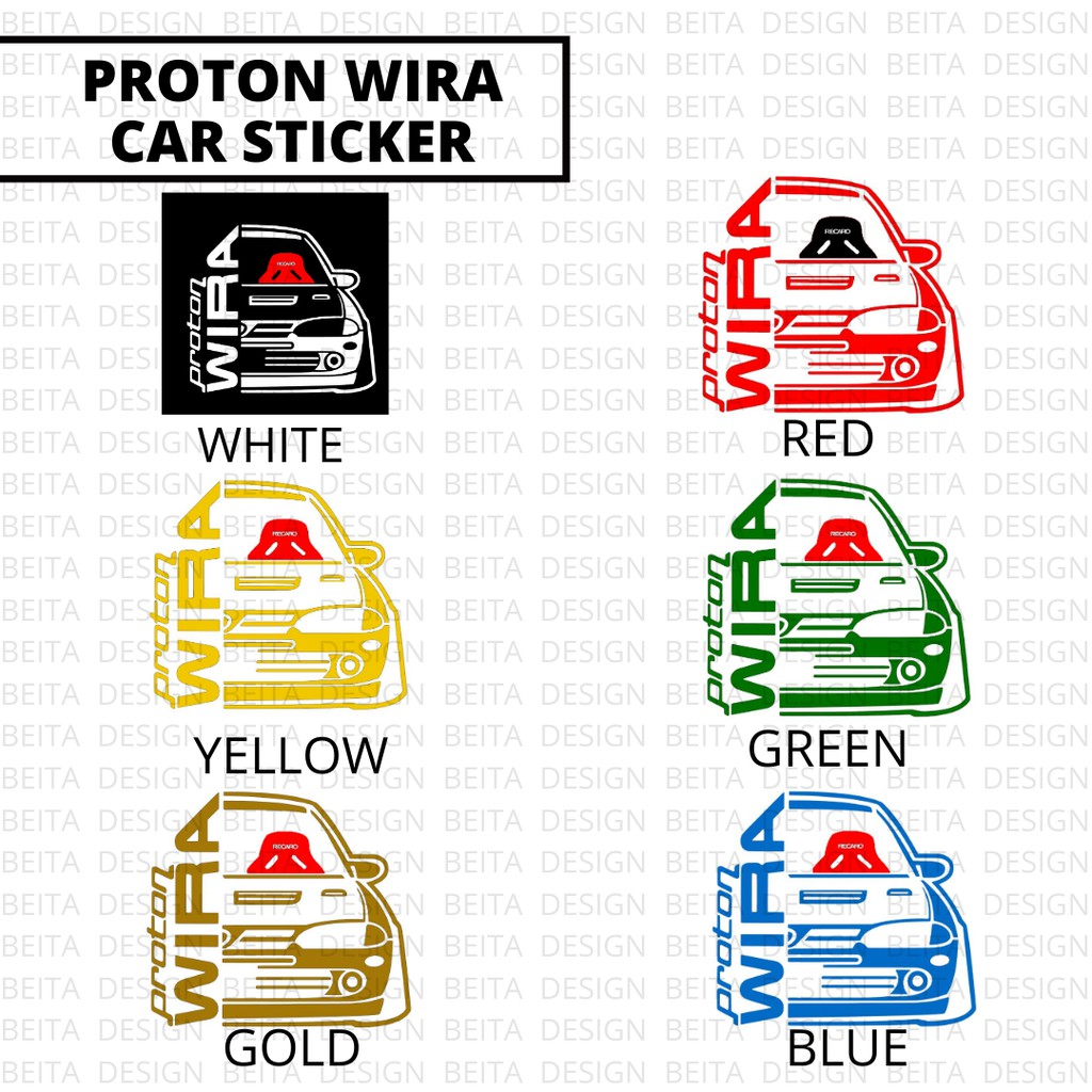 Shop Malaysia Sticker Depan Kereta Proton Wira Sticker Wira Sticker Car Decal Sticker Kereta Proton Shopee Singapore