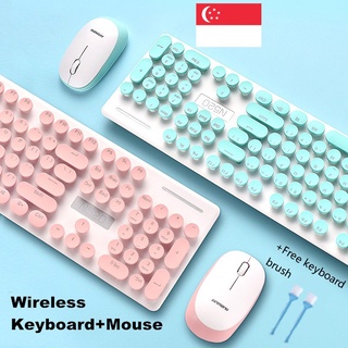 [SG Local] N520 Wireless Keyboard Mouse Combo Vintage Round Keycaps Mechanical Keyboard
