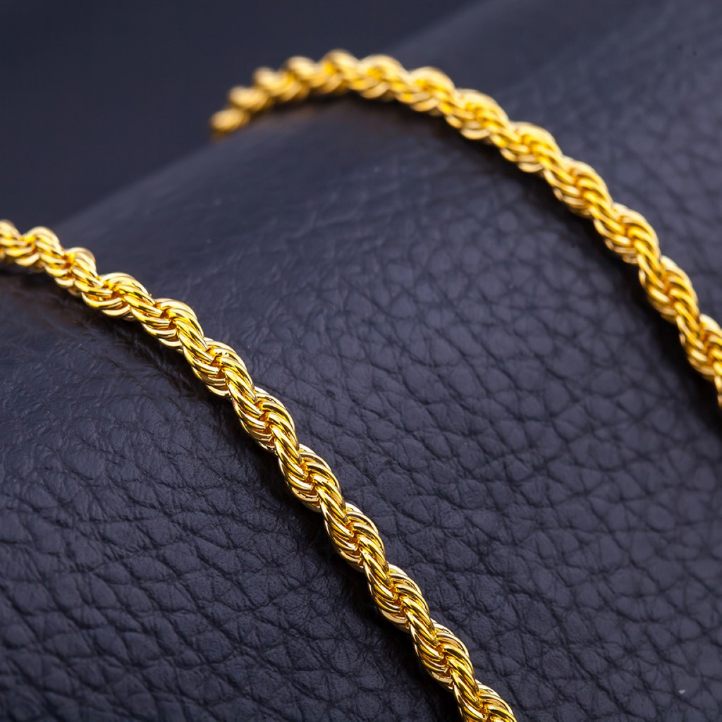 Unisex Mens Womens 18k Gold Plated Twisted Rope Chain Necklace Jewelry 50cm Shopee Singapore