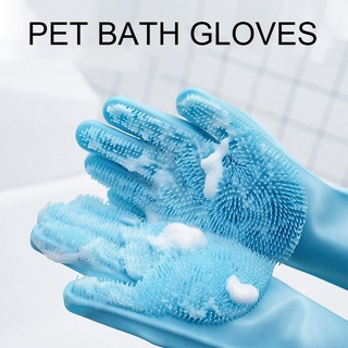 【New】Pet Dog Cat Bathing Glove Brush Silicone Dishwashing Cleaning Equipment