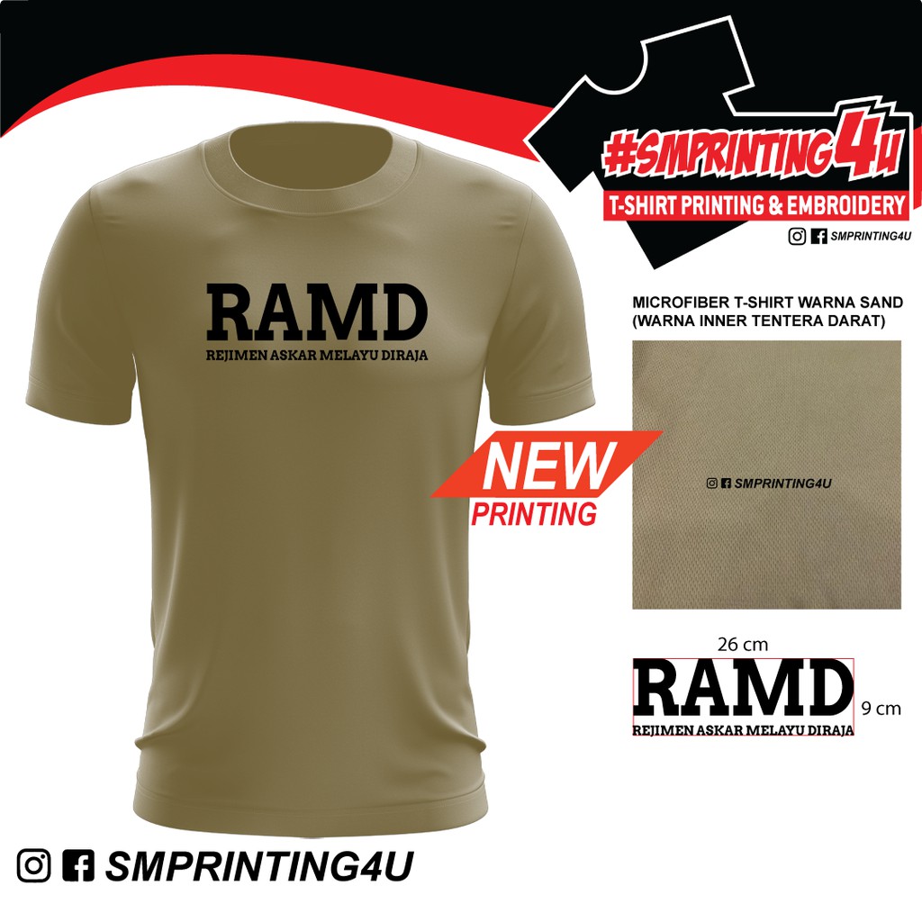 Shop Malaysia Sm 003 Ramd Army Style T Shirt Microfiber Color Sand Khaki Warna Baju Inner Tentera Darat Shopee Singapore