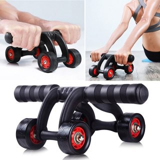 4-wheel abs roller for yoga/ gym + mat for abs exercise at home