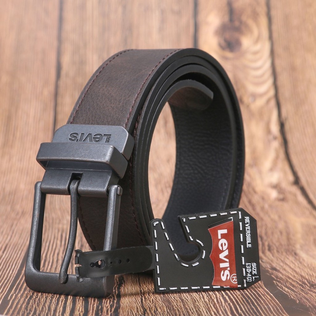 levi's mens black leather belt