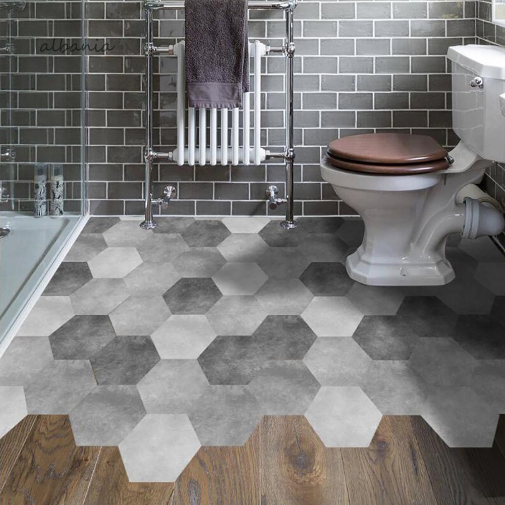 10pcs Waterproof Hexagonal Floor Tile Wall Sticker Decal Art