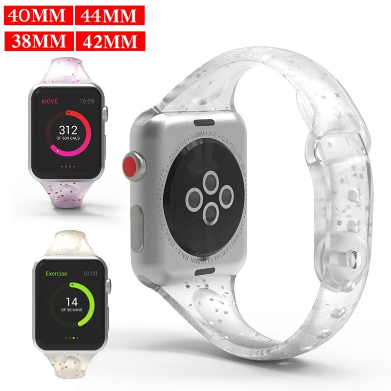 Silicone Jelly Transparent Strap For Apple Watch 44 42 40 38 Mm Band Iwatch Series 6 5 4 3 2 Se Sport Clear Bracelet Wristband Shopee Singapore
