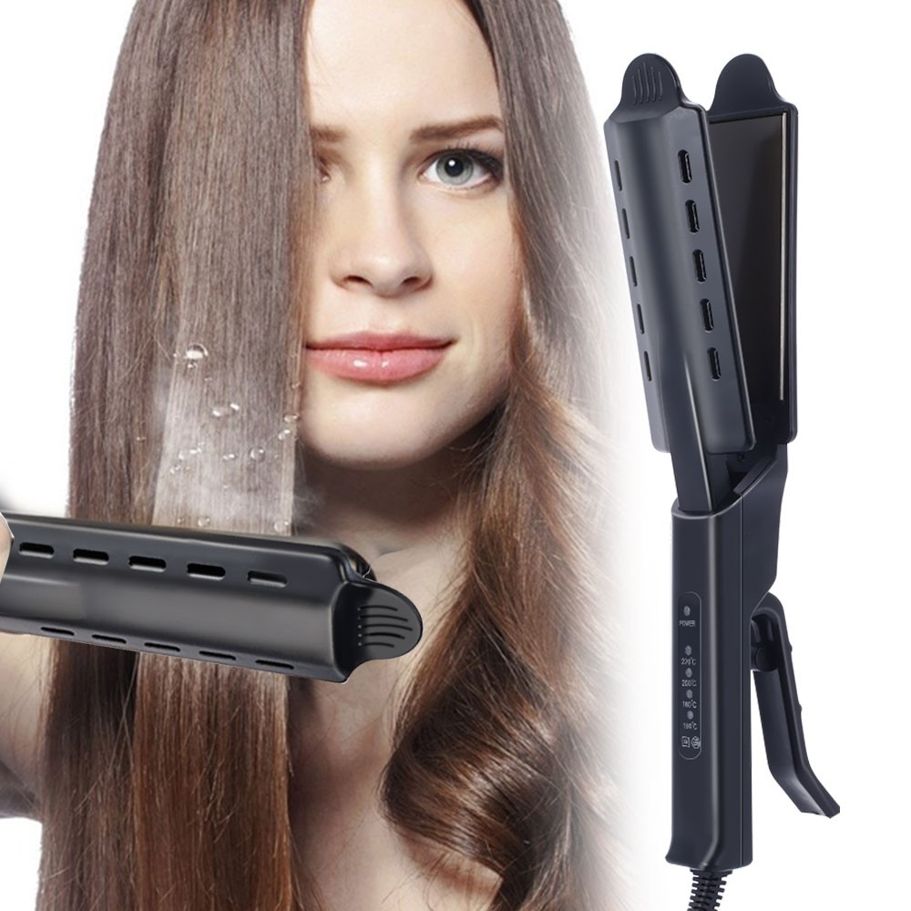 ceramic tourmaline ionic flat iron hair straightener steam