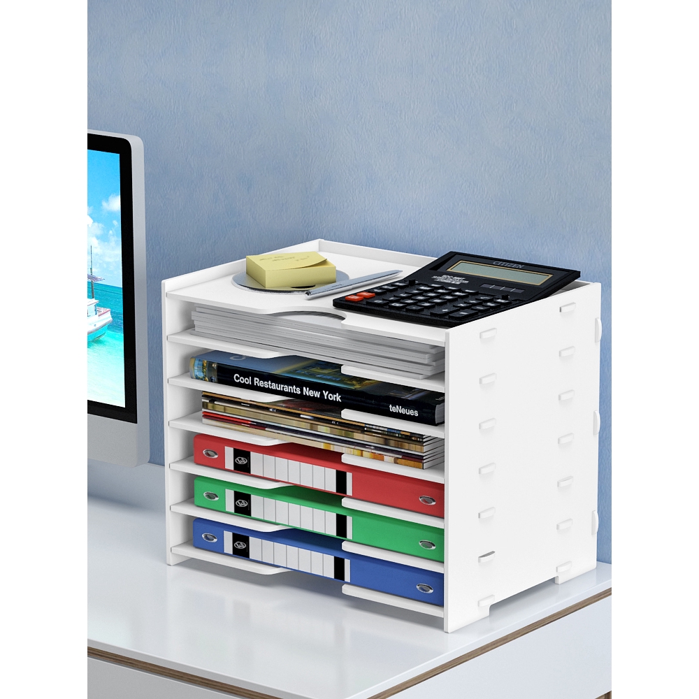 Nonwooden Desktop Storage Box A4 Multilayer File Shelf Office Materials Storage Box Office