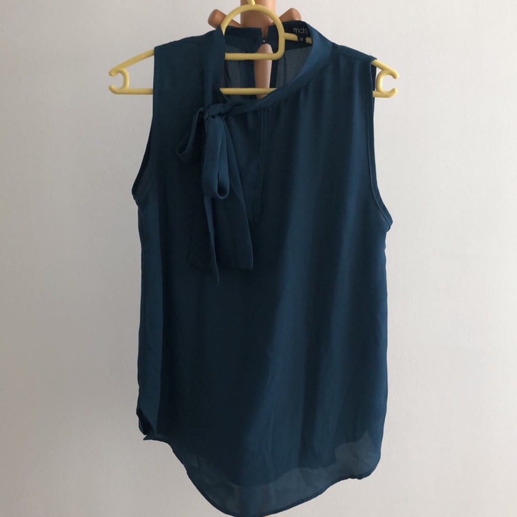 teal chiffon top