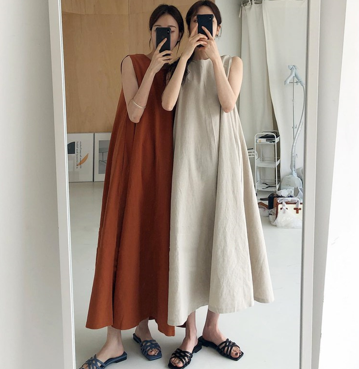 linen dress shopee