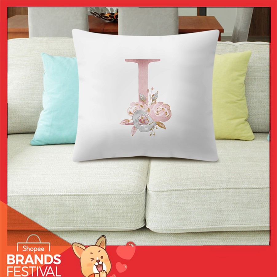 English Alphabet Letter Pillow Case Waist Throw Cushion Cover Home