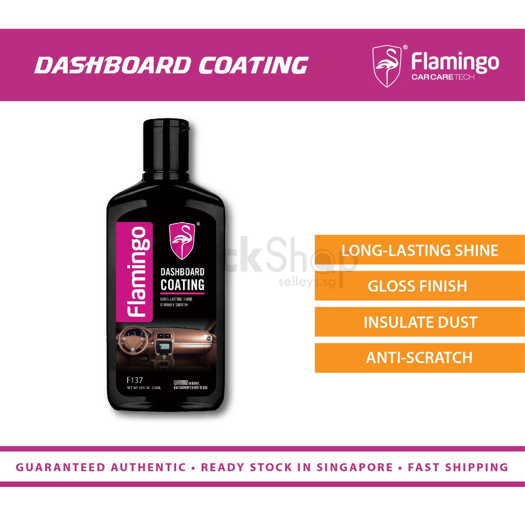 FLAMINGO DASHBOARD COATING CAR INTERIOR CLEAN SHINE PROTECT ABS PLASTIC