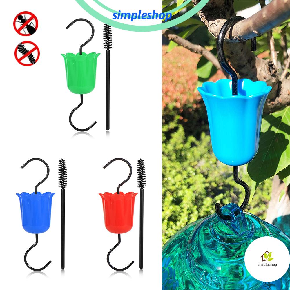 Hummingbird Feeder Hooks Nectar Feeder with Brush Ant Moat Insect Guards Trap