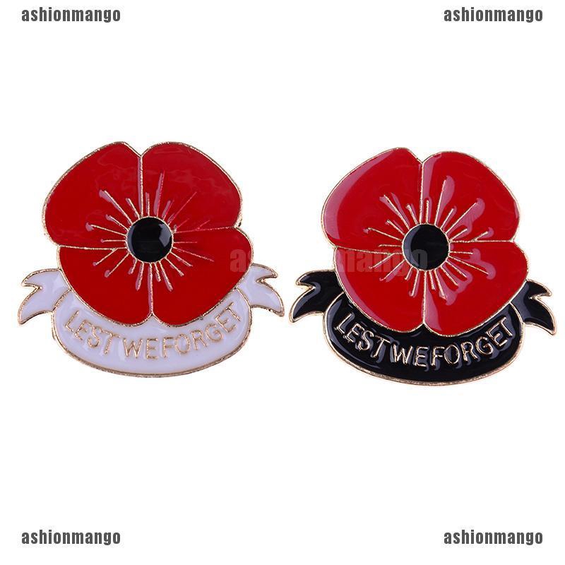 Fad Fire New Enamel Remembrance Brooch Red Poppy Flower Lapel