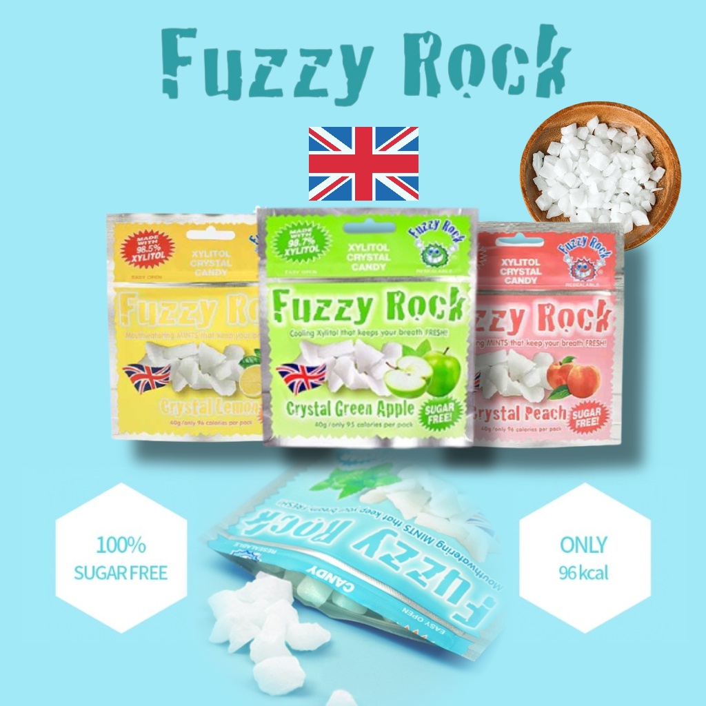Fuzzy Rock Sugar Free Candy Xylitol Dental Candy 40g Shopee Singapore