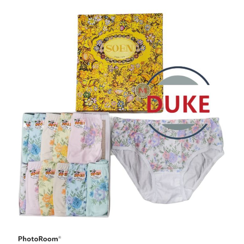 Duke 6pcs or 12pcs BCI Original SOEN Bikini Panty Inside Garter underwear for adult Print Embroid
