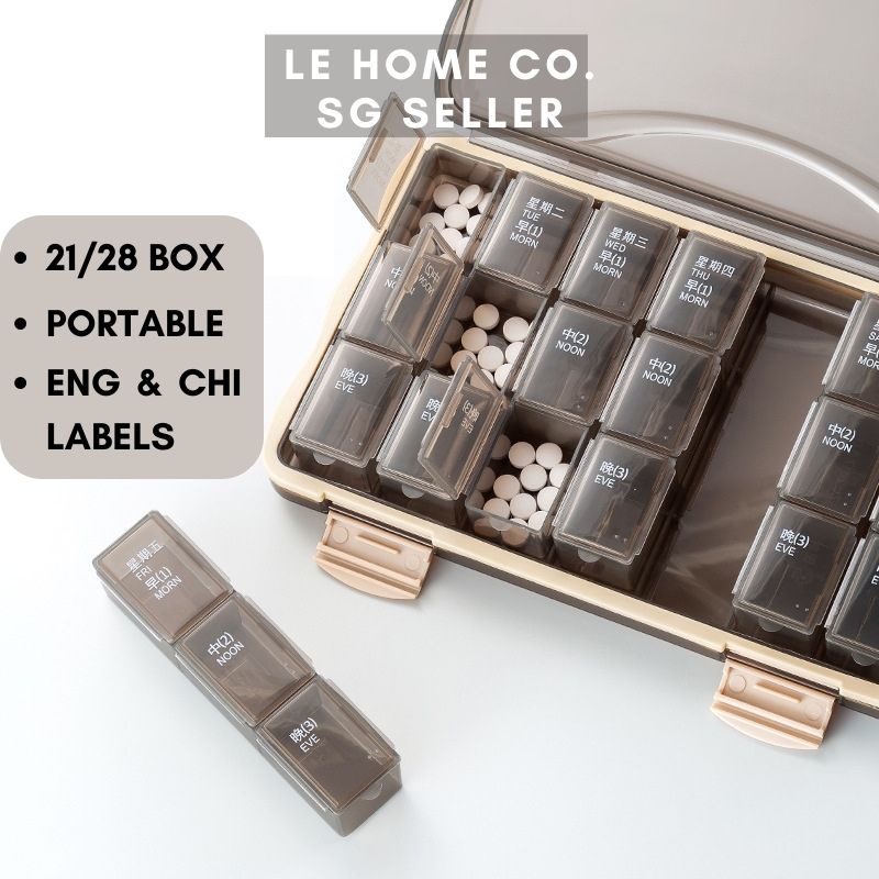 [SG INSTOCK] Pill Storage Box (7 Days+Spare Compartment) Capsule